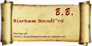 Bierbaum Bocsárd névjegykártya